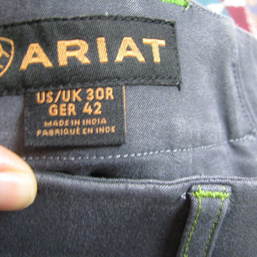 Ariat equestrian grey and green riding pants breeches - Picture 10 of 11